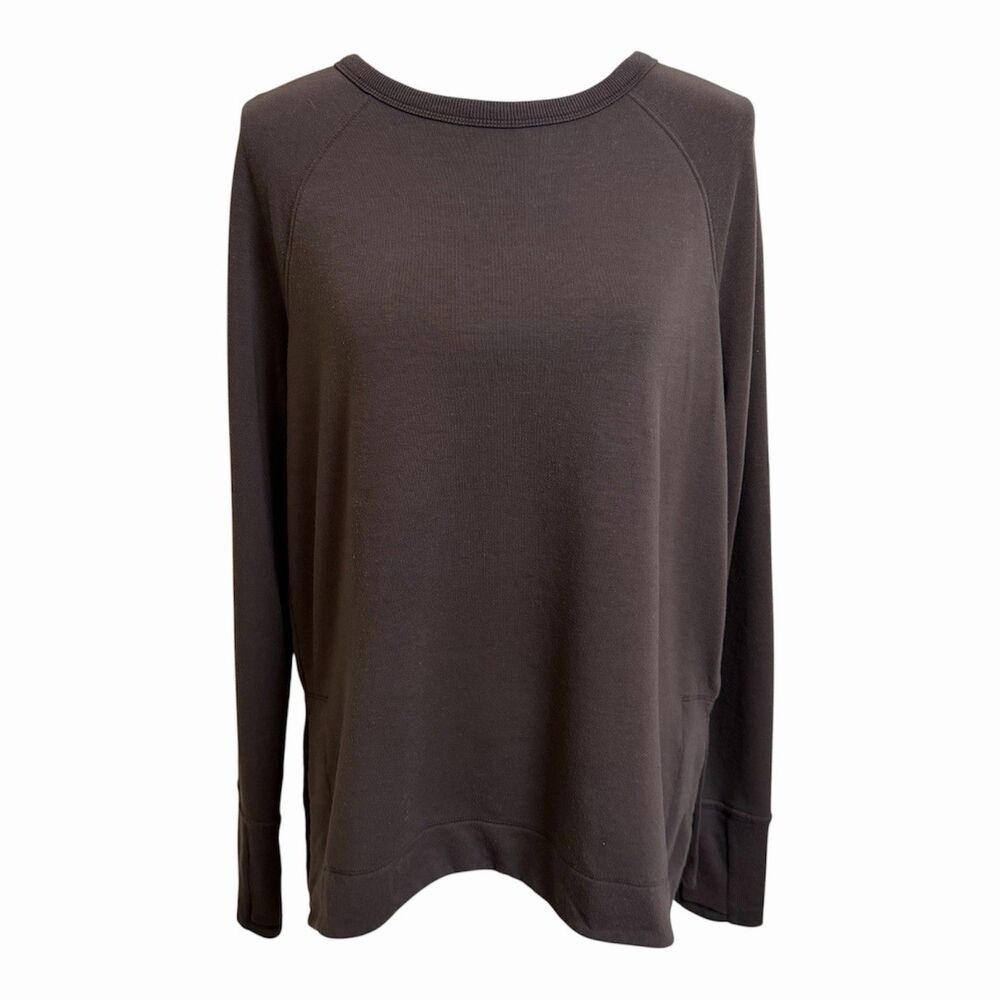 Athleta Coaster Luxe Recover Sweatshirt Women's S Brown Athleisure Style 659287